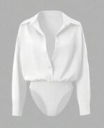 long sleeve shirt 2 in 1 bodysuit for women - Image 3